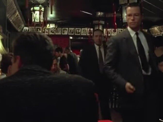 Brenda Bakke, Kevin Spacey, and Guy Pearce in the real Formosa Cafe in "LA Confidential."