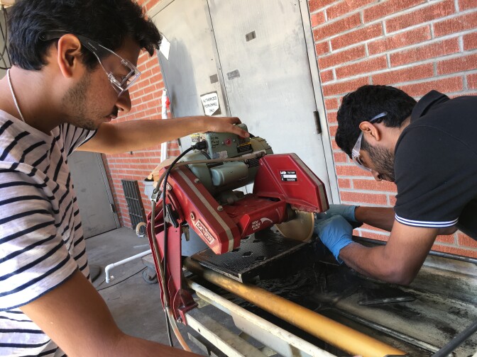 Graduate engineering students Manoj Sampangi Ram, left, and Skanda Rai are originally from India and study at California State University, Long Beach on student visas. 