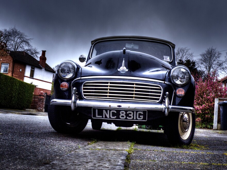 A vintage car.