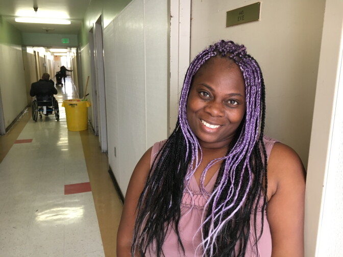 Chantisa Anderson, 35, sought shelter for herself and her 4-year-old son at the Union Rescue Mission in downtown L.A. She's part of the influx of homeless families in Southern California.