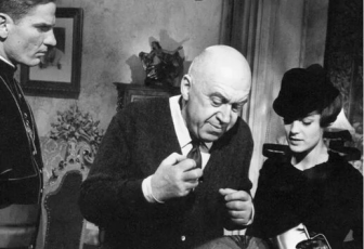 Romy Schneider, Otto Preminger, and Tom Tryon in The Cardinal (1963) 