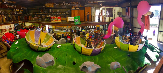 Sierra Madre Rose Float Association's "Rollin' on the River" float uses more than 30,000 flowers. The float will be in the 2016 Rose Parade on New Year's Day.
