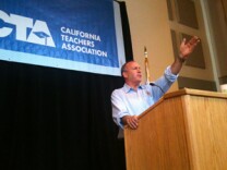 State Senate leader Darrell Steinberg told a statewide teachers conference at UCLA that he wants to see fully-funded California public schools in the next four years.
