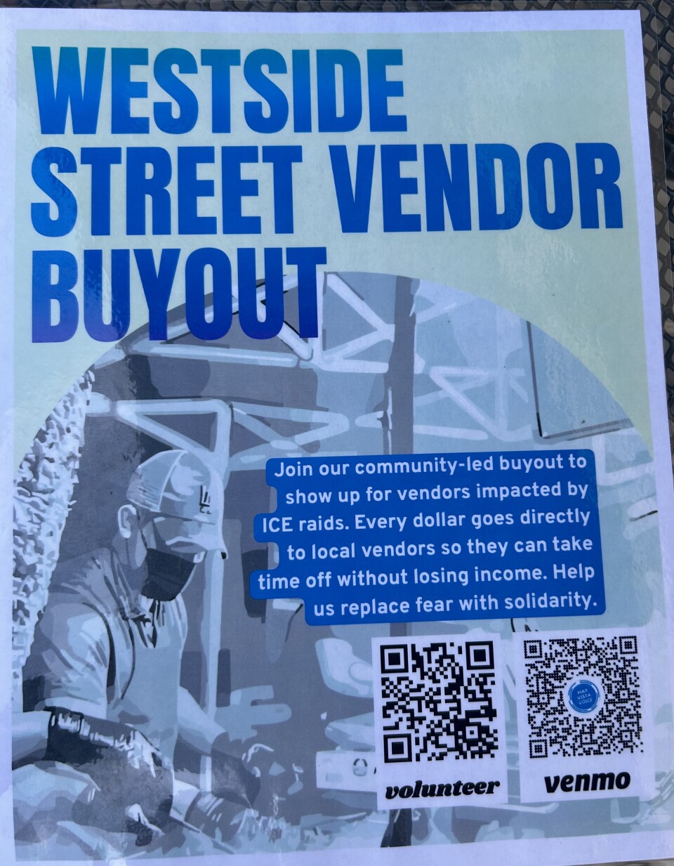 A flier with the words Westside Street Vendor Buyout