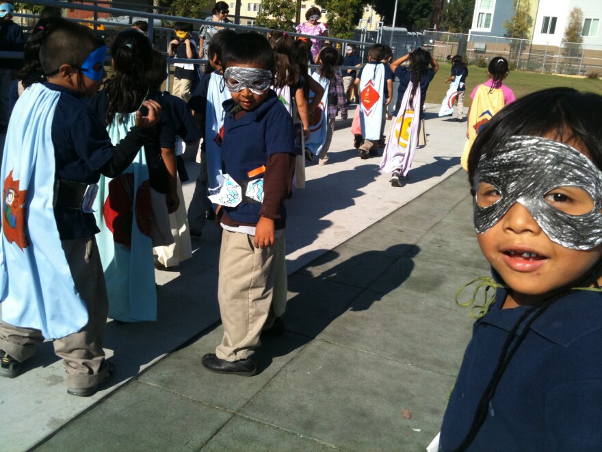 The Halloween parade at Gratts Primary Center near downtown L.A. provided students a lesson in dress up and self esteem.
