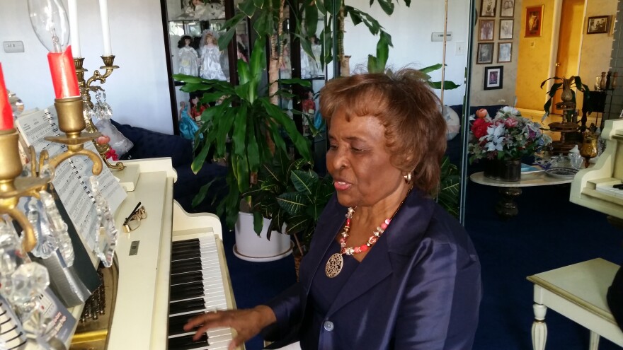 Gospel musician Annette May Thomas at her home in Baldwin Hills.