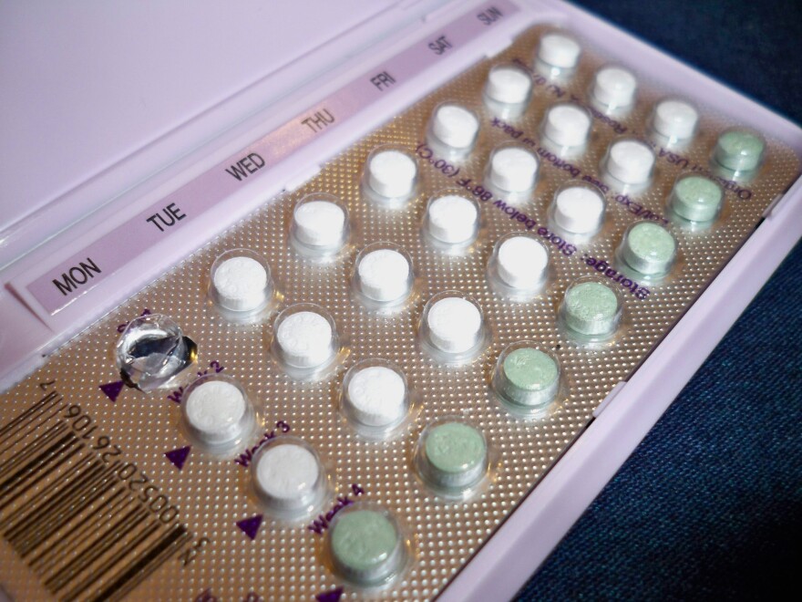 A container of birth control pills.