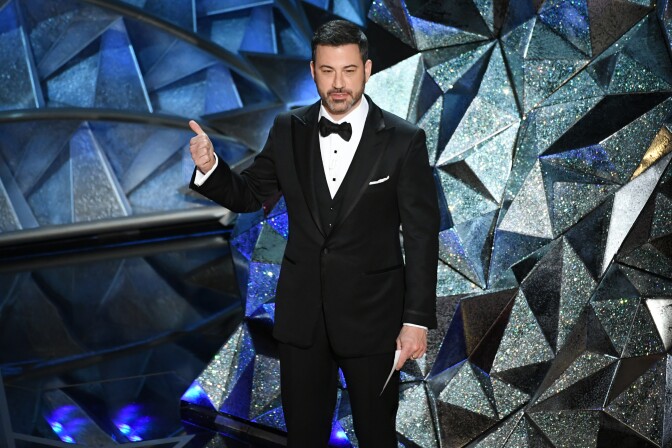 HOLLYWOOD, CA - MARCH 04:  Host Jimmy Kimmel speaks onstage during the 90th Annual Academy Awards at the Dolby Theatre at Hollywood & Highland Center on March 4, 2018 in Hollywood, California.  (Photo by Kevin Winter/Getty Images)