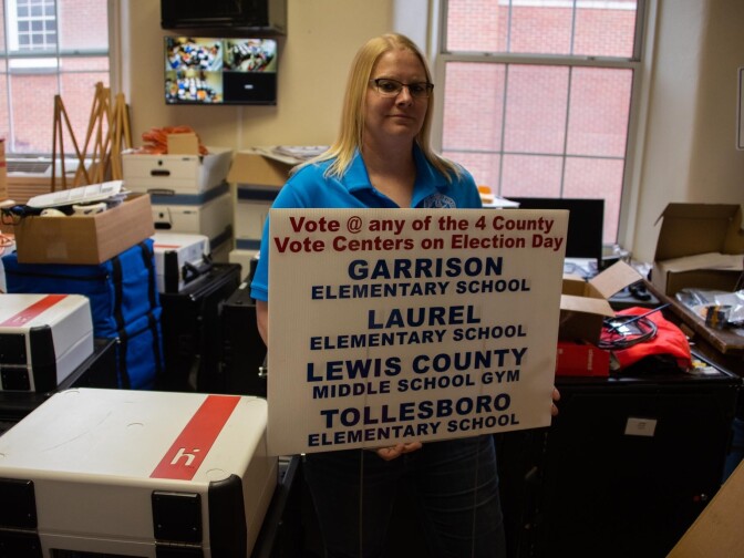 Leslie Collier, a Republican, is the county clerk in Lewis County, Ky. Her local board of elections consolidated 14 precinct-based voting locations in favor of just four countywide vote centers.