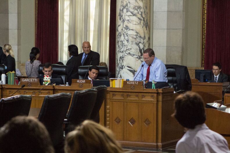 Councilman Paul Koretz details an additional proposed motion.