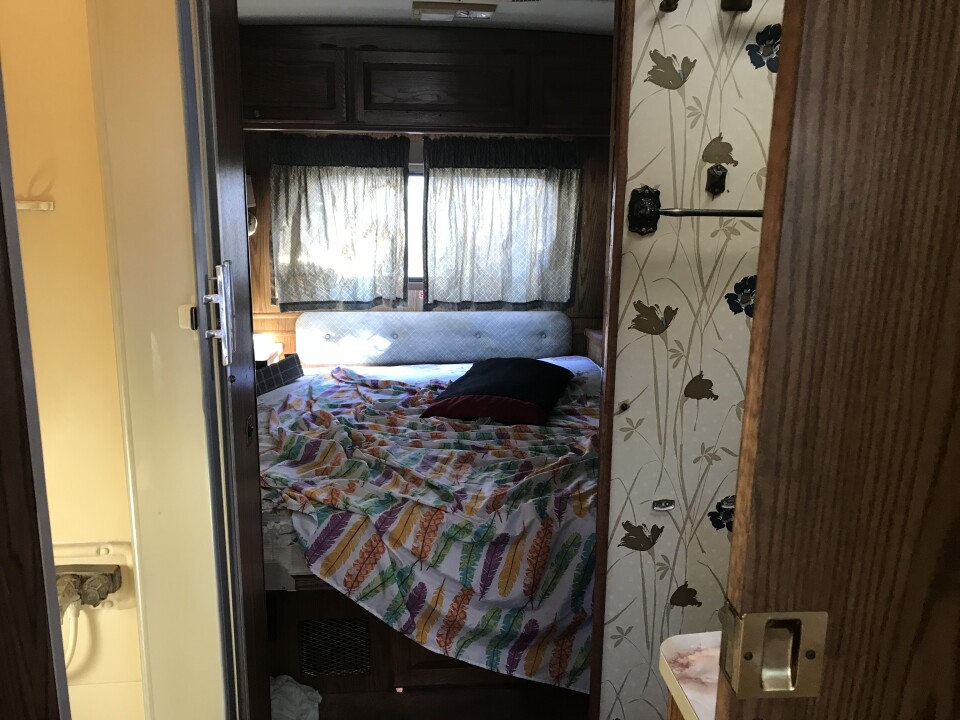 One of the nicer RV's parked at Pepe's L.A. Tow in Wilmington. Motorhomes get towed here from around the city for impounding and if unclaimed, go to auction.