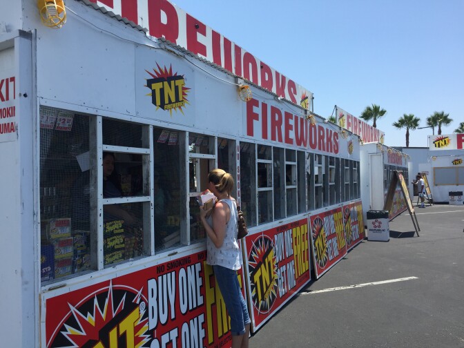 The TNT Fireworks location at the Honda Center is the largest in California with four stands, while the other on the corner of Brookhurst Street and Ball Avenue has two fireworks stands. 