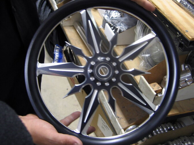 Among the modifications allowed for the high-tech division of the All-America Soap Box Derby are custom-made wheels with titanium bushings.