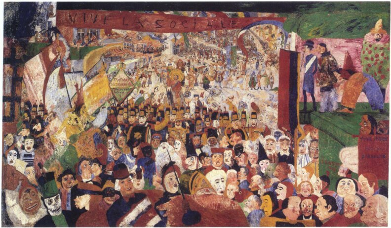"Christ’s Entry into Brussels," by James Ensor, the centerpiece of "The Scandalous Art of James Ensor," at the Getty Center through Sept. 7. 