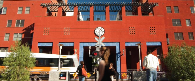 FILE: A housing development at the Del Mar station on the Metro Gold Line. Metro has invested $9 million in seed funding to help spur affordable housing development near its bus and train lines through low interest loans.