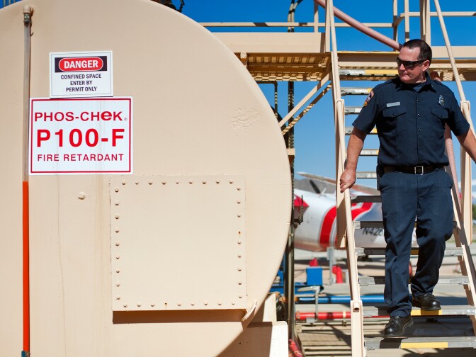 Cal Fire's Kevin Reed is one of more than 20 technicians, engineers, pilots and firefighters that are stationed at the Air Attack Base in Hemet, Calif.