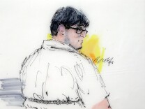 File: In this Dec. 21, 2015, courtroom sketch, Enrique Marquez Jr. appears in federal court in Riverside, Calif. Marquez, a friend of one of the shooters in the San Bernardino massacre that killed 14 people, was indicted Wednesday, Dec. 30, on five charges that include conspiring in a pair of previous planned attacks and making false statements when he bought the guns used in this month's shootings, authorities said.