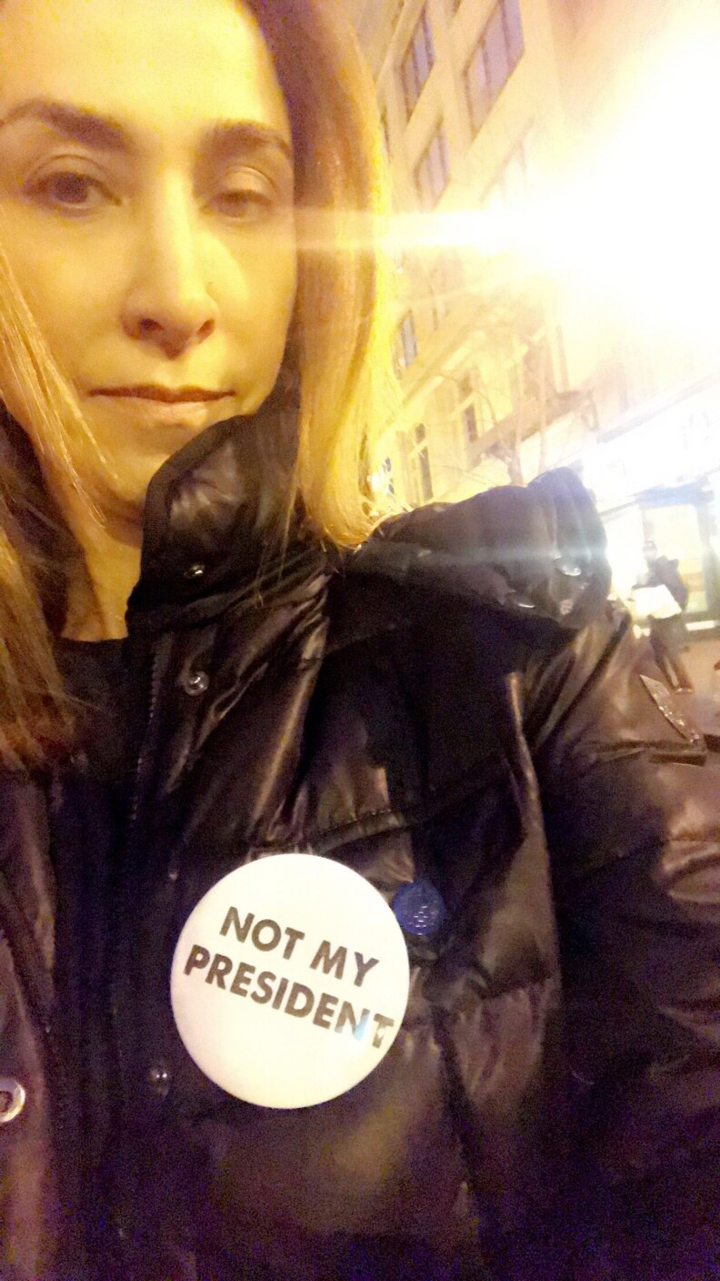 JANUARY 20, 2017 - KPCC listener Maryam Talaie, at the inauguration day protest in D.C.