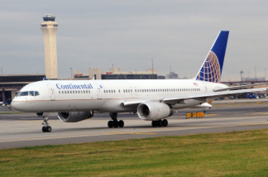 This file photo shows a Continental Airlines jet rolling out to the runway at Liberty International Airport in Newark, New Jersey. 