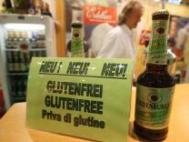 U.S. consumers are going to know exactly what they're getting when they buy foods labeled "gluten free" as the Food and Drug Administration sets labeling standards. (File photo: Gluten-free beer on display at a 2008 Berlin international food and agriculture fair).