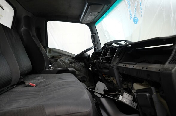 The inside of a truck pre-retrofit. 