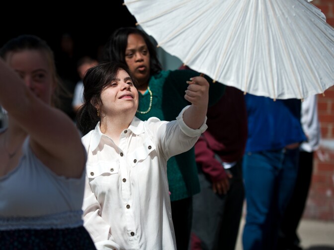 Bahareh Saviss works on choreography for a song. The 15th anniversary performance features a wide range of songs, from Lady Gaga and The Beatles, to Janis Joplin and Crosby, Stills & Nash.