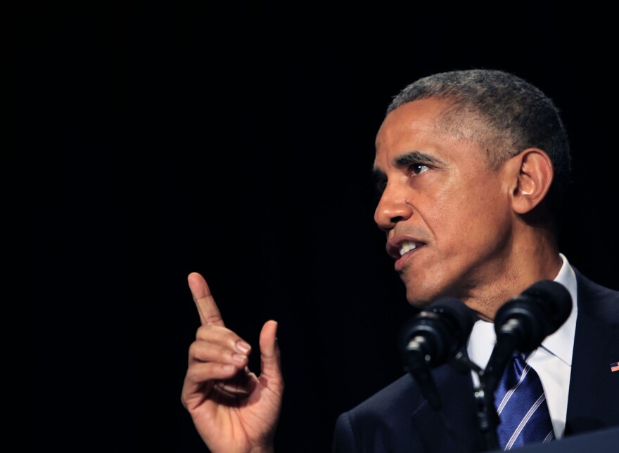 WASHINGTON, DC - FEBRUARY 5:  U.S. President Barack Obama speaks during the National Prayer Breakfast February 5, 2015 in Washington, DC.  Obama reportedly spoke about groups like ISIS distorting religion and calling the Islamic terror group a "death cult."  (Photo by Dennis Brack-Pool/Getty Images)