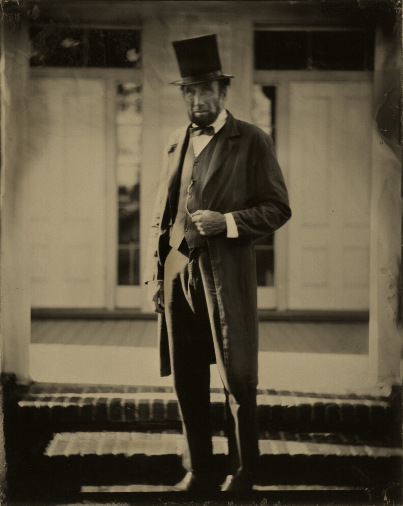 Portraying President Abraham Lincoln is a special skill; not only should one look the part, but capture the man’s down-to-earth persona as well. Don Ancell, here at the Drum Barracks Civil War Museum in Wilmington, California, has been playing the part of Lincoln at reenactments and other events for more than 15 years. Wet plate photograph