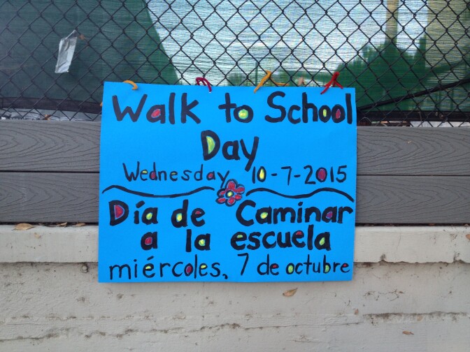 October 7, 2015 is international Walk to School Day, here celebrated at San Rafael Elementary in Pasadena, CA.