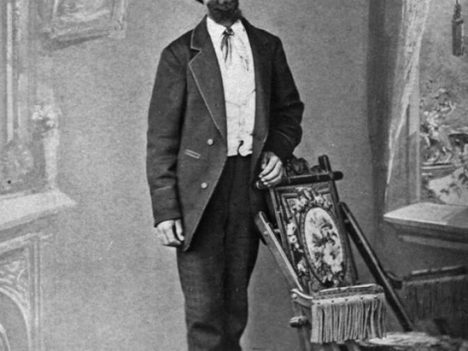 Circa 1880: Portrait of Pedro Lugo, taken at F. Parker's Photographic Parlor in the Downey Block, #65 Main Street in downtown Los Angeles