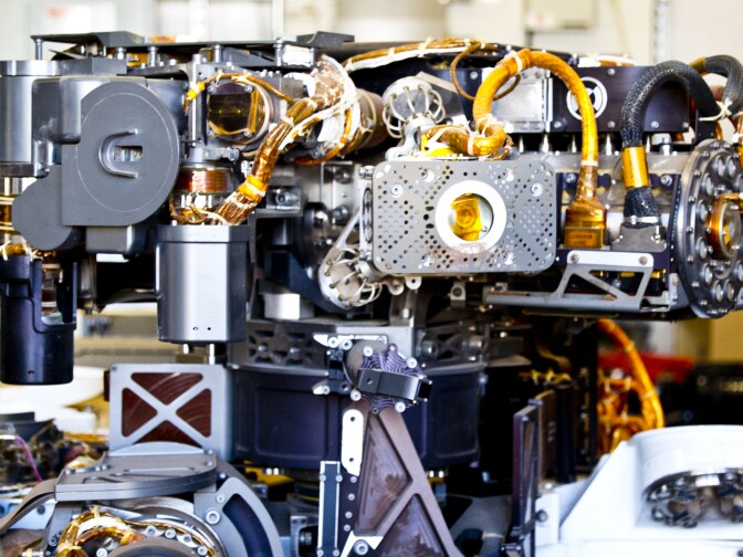 Up close and personal with the rover. 