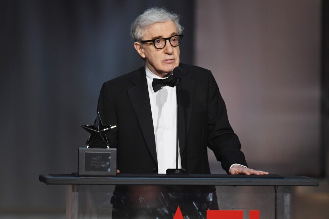 HOLLYWOOD, CA - JUNE 08:  Director-actor Woody Allen speaks onstage during American Film Institute's 45th Life Achievement Award Gala Tribute to Diane Keaton at Dolby Theatre on June 8, 2017 in Hollywood, California. 26658_007  (Photo by Kevin Winter/Getty Images)
