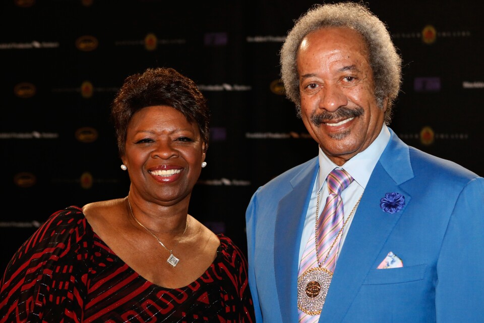 NEW ORLEANS, LA - MAY 03: Irma Thomas and Allen Toussaint attend The Musical Mojo of Dr. John: A Celebration of Mac & His Music at the Saenger Theatre on May 3, 2014 in New Orleans, Louisiana.  (Photo by Skip Bolen/Getty Images for Blackbird Productions)