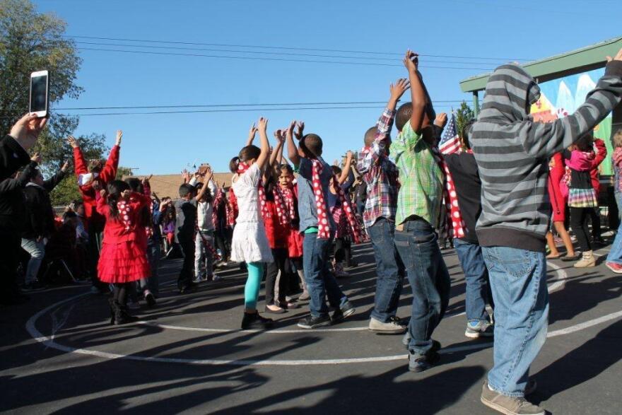 All 500 students performed in the winter program -- dancing and singing to holiday tunes.
