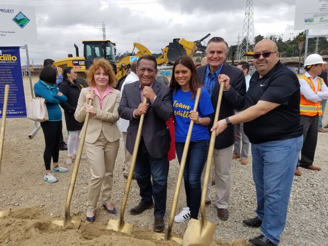 Breaking ground on Albion Park in Lincoln Heights, on Saturday, May 6, 2017.