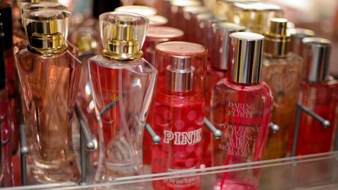 A display of Victoria's Secret perfume