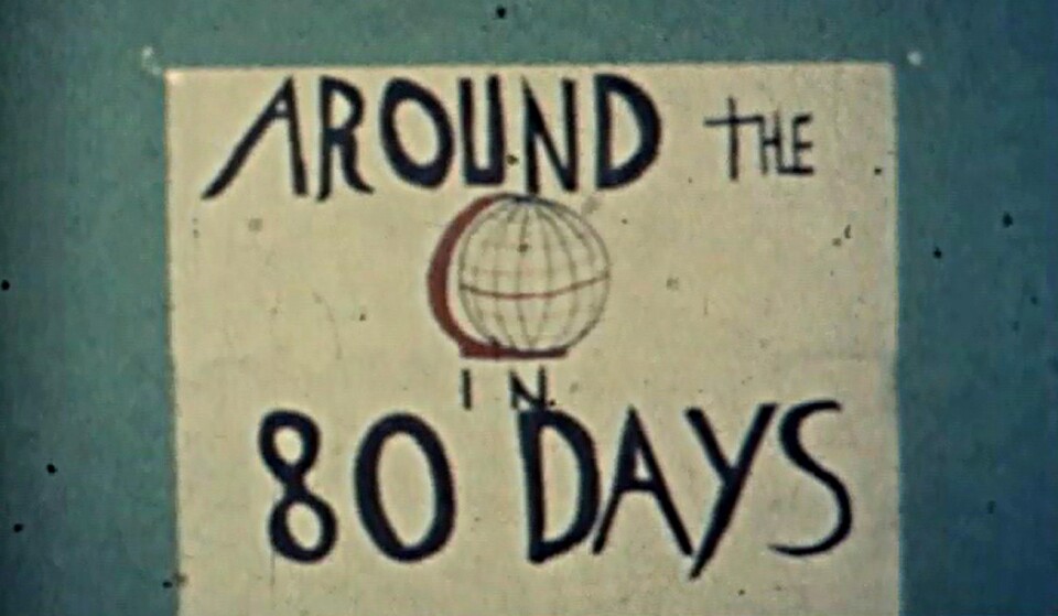 Title card from from Nicholas and Bernard Meyer's "Around the World in 80 Days"
