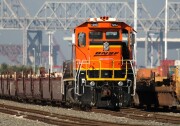 File: A Burlington Northern Santa Fe train sits idle at the Port of Oakland Nov. 3, 2009 in Oakland.
