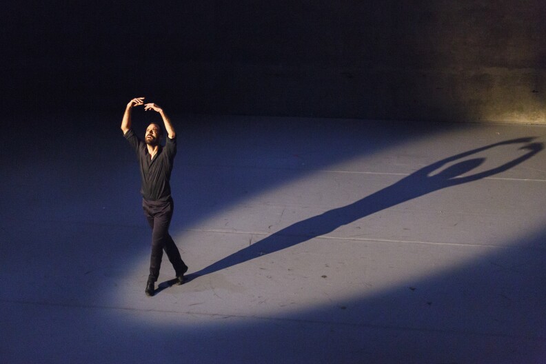 LADP Co-Founder Benjamin Millepied performs at the L.A. Dance Project 2015 Benefit at The Los Angeles Theater Center on December 12, 2015 in Los Angeles, California.  
