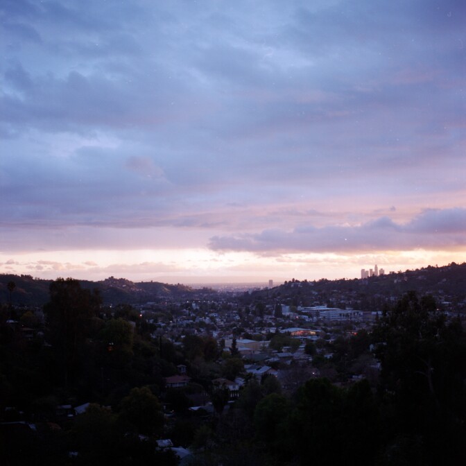 Highland Park at sunset.