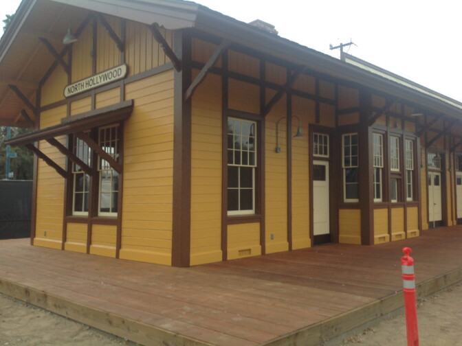 The exterior of the recently renovated Lankershim Depot. Metro announced Thursday that it has completed a $3.6 million restoration phase for the historic Lankershim Depot in North Hollywood