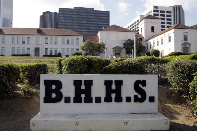 Beverly Hills High School is seen in Beverly Hills, Calif., Tuesday, Dec. 29, 2009. Metro planned on building a subway stop on Santa Monica Blvd. in Beverly Hills, but due to the presence of active fault lines and recommendations of seismologists, the proposed stop has been moved to Constellation Boulevard and Avenue of the Stars.