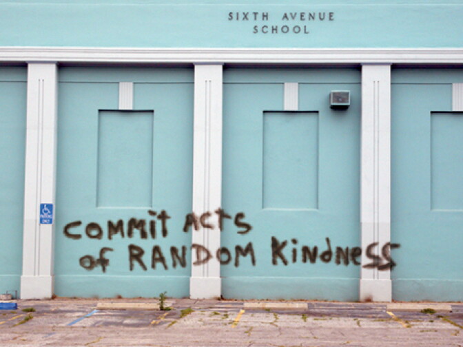Artist Daniel Joseph Martinez's art piece, "Sixth Avenue School."