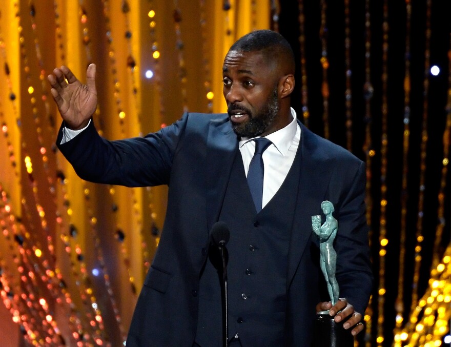 Actor Idris Elba accepts the Outstanding Performance by a Male Actor in a Supporting Role award for "Beasts of No Nation" onstage during the 22nd Annual Screen Actors Guild Awards at The Shrine Auditorium on Jan. 30, 2016 in Los Angeles.
