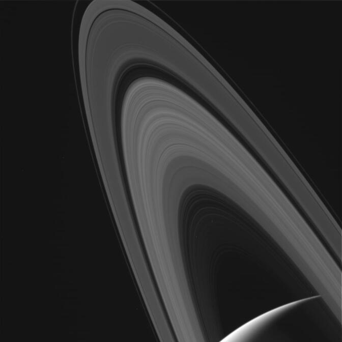 An image of the rings of Saturn taken by the Cassini spacecraft on May 13, 2017.
