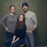 (L-R) Director/writer Leslye Headland, actors Alison Brie and Jason Sudeikis of "Sleeping with Other People" pose for a portrait at the Village at the Lift Presented by McDonald's McCafe during the 2015 Sundance Film Festival on January 25, 2015 in Park City, Utah.  