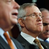WASHINGTON, DC - DECEMBER 07:  Senate Majority Leader Harry Reid (D-NV) (C) holds a news conference about extending the payroll tax cut with  Senate Majority Whip Richard Durbin (D-IL) (L) and U.S. Sen. Robert Casey (D-PA) at the U.S. Capitol December 7, 2011 in Washington, DC. Reid promised that the tax cut, which is set to expire at the end of the year, will be extended even if he has to keep the Senate in session through the holidays.  (Photo by Chip Somodevilla/Getty Images)