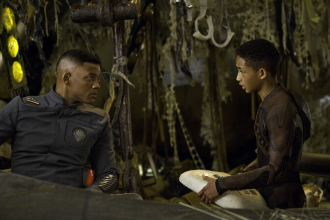 Will Smith, left, and Jaden Smith star in Columbia Pictures' "After Earth." The film was shot in 4K high definition.