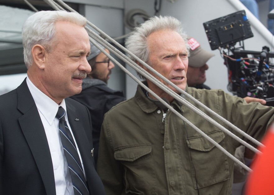 Tom Hanks, left, stars in "Sully," directed by Clint Eastwood.