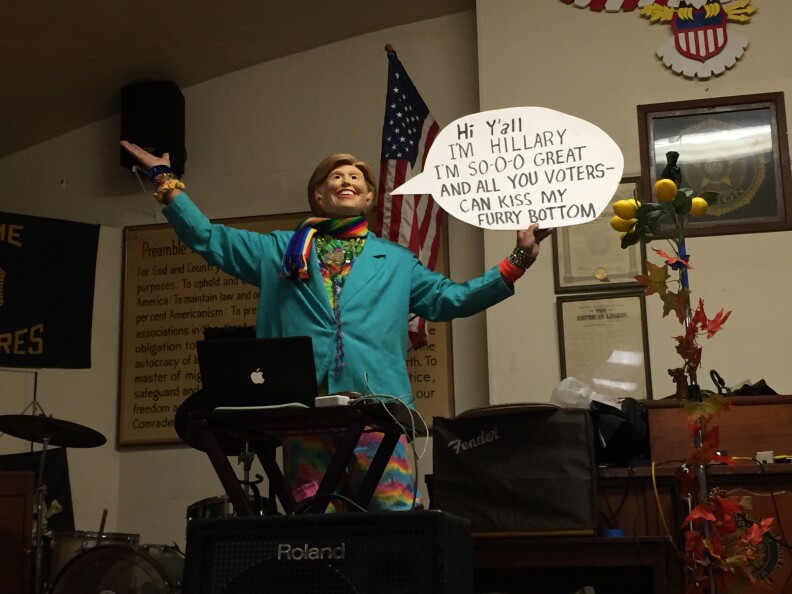 Contestant by the stage name "Hillary" incorporates politics into their audition.